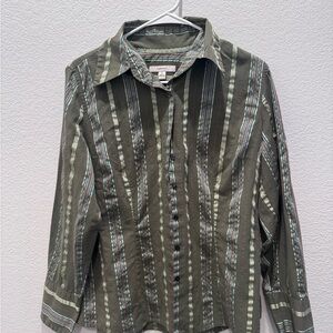 Merona Green Striped Button Down Shirt